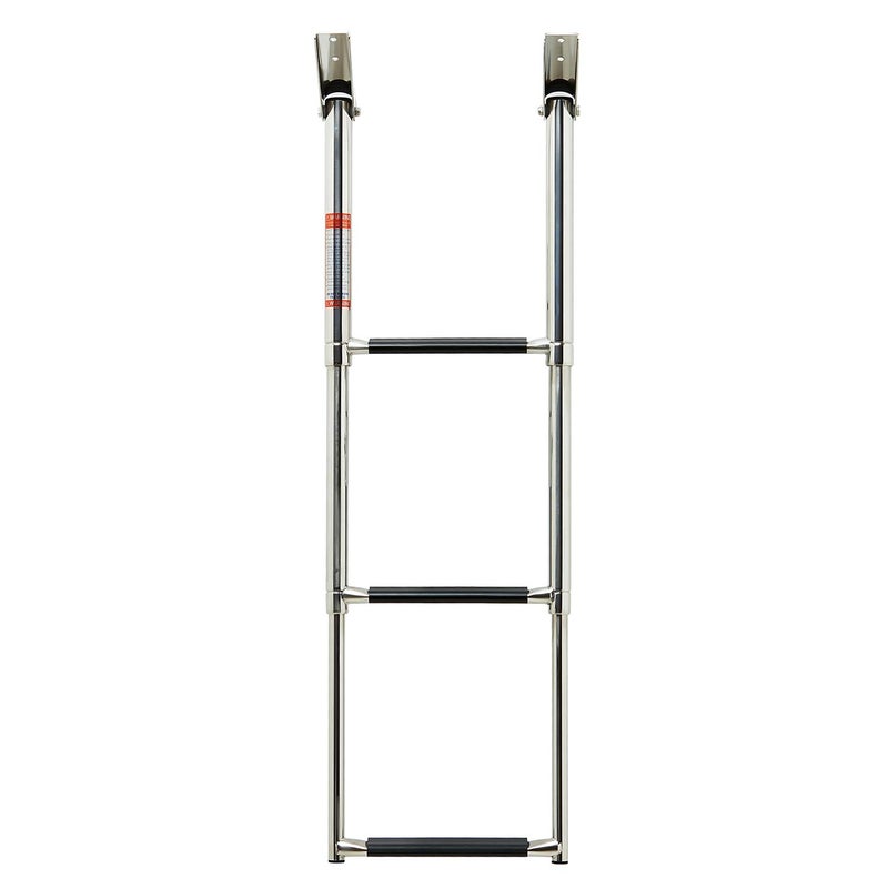Manifish-Made 3 Step Boat Ladder, Stainless Steel Telescoping Boat Boarding Ladder, Swim Step with Anti-Slippery Vinyl Silver & Black - Image 2